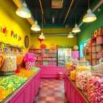 Satisfy your sweet tooth with a visit to this charming candy store near me, showcasing a rainbow of delightful treats.