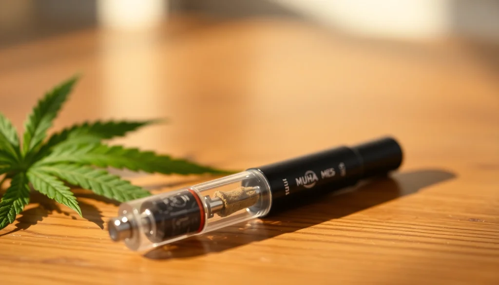 Experience the rich flavors of Muha Meds 2g live resin vape pen with its sleek design and natural essence.