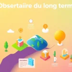 Illustrate the Observatoire du long terme's focus on sustainable economic and environmental growth through engaging infographics.