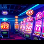 Play สล็อต777 on exciting slot machines surrounded by vibrant online casino atmosphere.