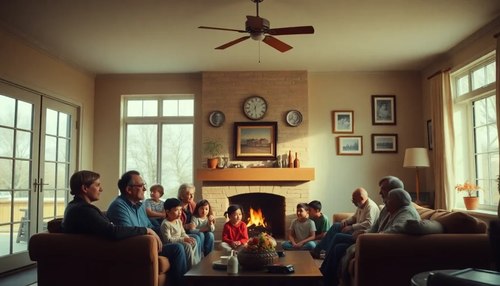 Capturing family moments here with a warm and cozy living room scene filled with rich memories.