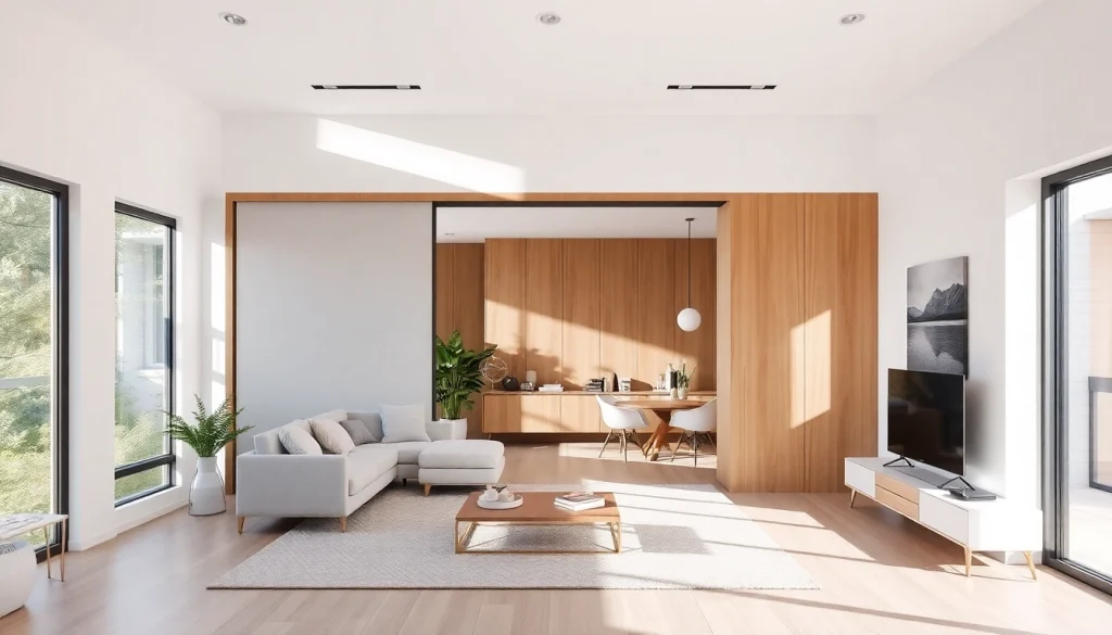 Enhance your space with a sliding partition wall that elegantly divides areas while maintaining openness and light.