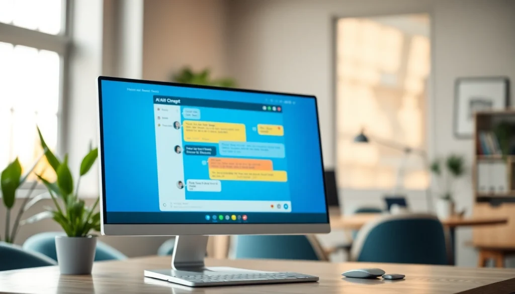 Engaging unfiltered ai chat session on a modern AI chatbot interface in a cozy office setting.