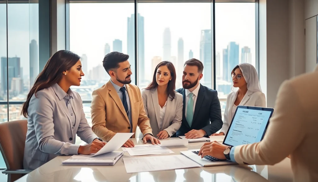 Understanding trademark registration in Dubai through a professional consultation scene.