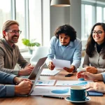 Learn how to buy MBA degree in a dynamic office setting with professionals collaborating.