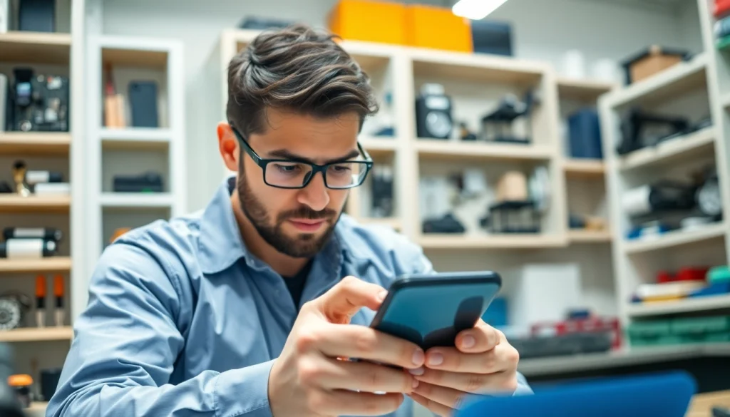 Torino riparazione cellulari con un tecnico professionale durante un intervento di riparazione.