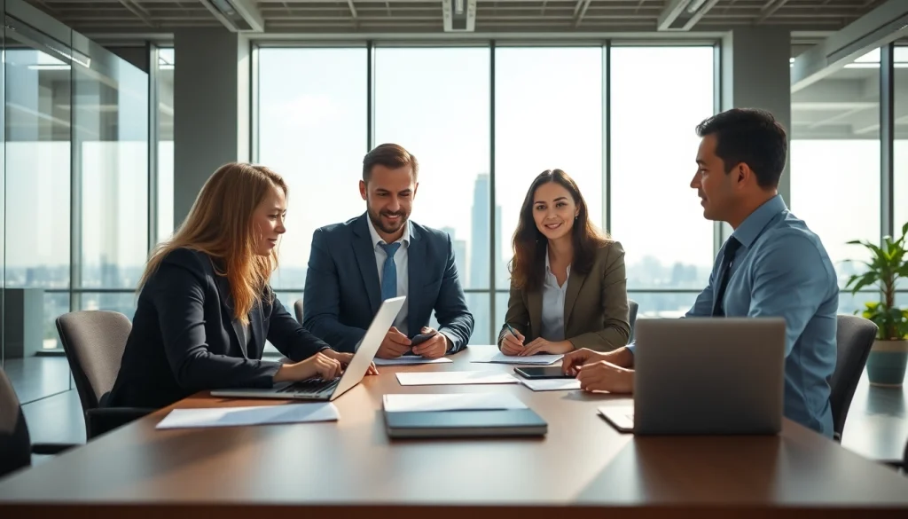 Enhancing compliance services efficiency through professional teamwork in a strategic meeting.