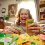 Engaging player enjoying the mn lottery scratch game experience with colorful tickets.