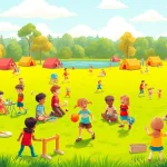 Children enjoying activities at holiday camps, fostering fun and friendship.
