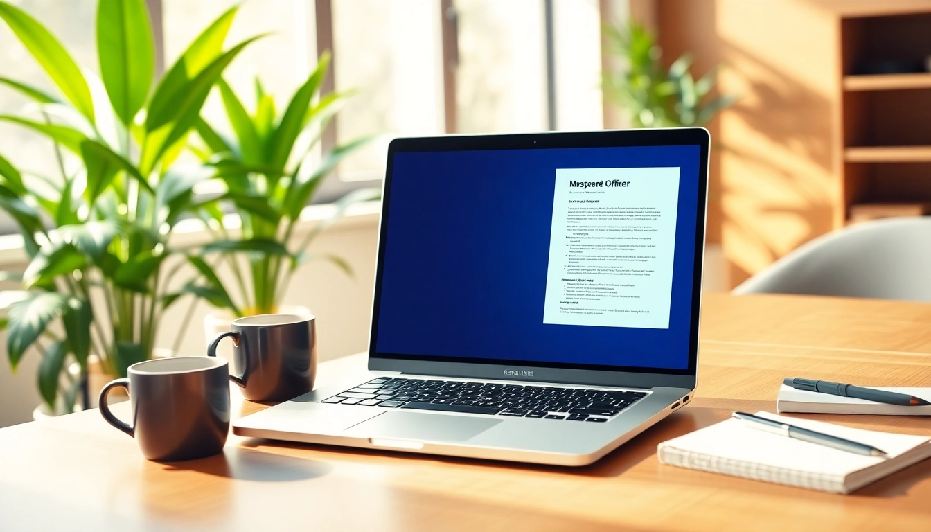 Ανακαινισμένο laptop σε επαγγελματικό γραφείο με μοντέρνα σχέδια.