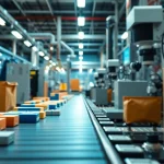 Machine vision application with automated machinery inspecting products in an industrial setting.