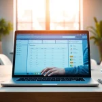 Analyze text reliability with the ai checker tool displayed on a sleek laptop screen.