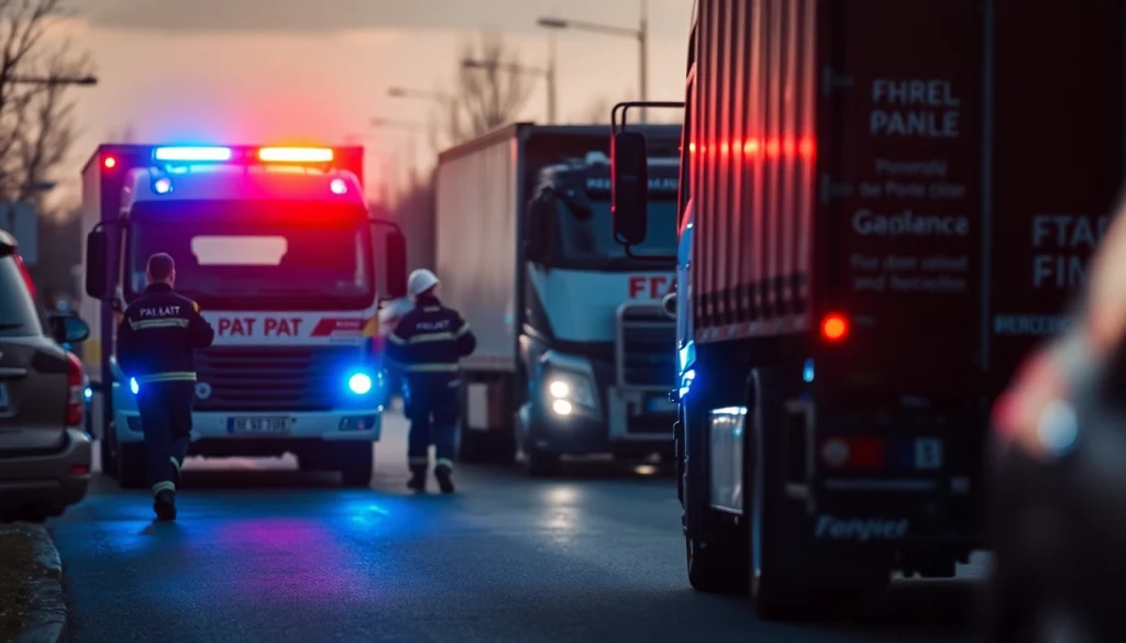 Düzce haber son dakika: Emergency responders at a traffic accident scene, highlighting urgency and community safety.
