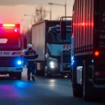 Düzce haber son dakika: Emergency responders at a traffic accident scene, highlighting urgency and community safety.