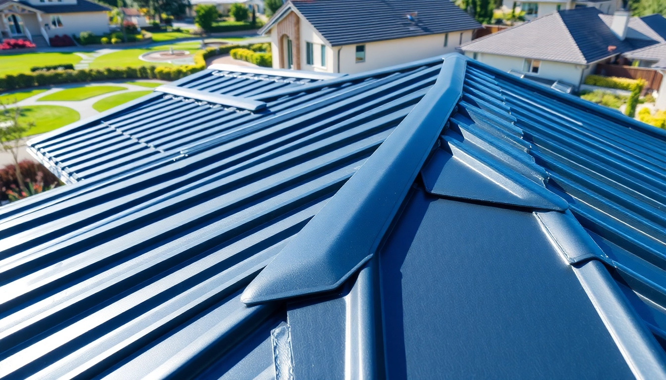Showcasing residential metal roofing, highlighting modern installation and sleek design.