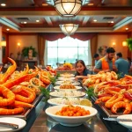 Discover Seafood Buffets near me featuring an extensive spread of fresh seafood dishes.