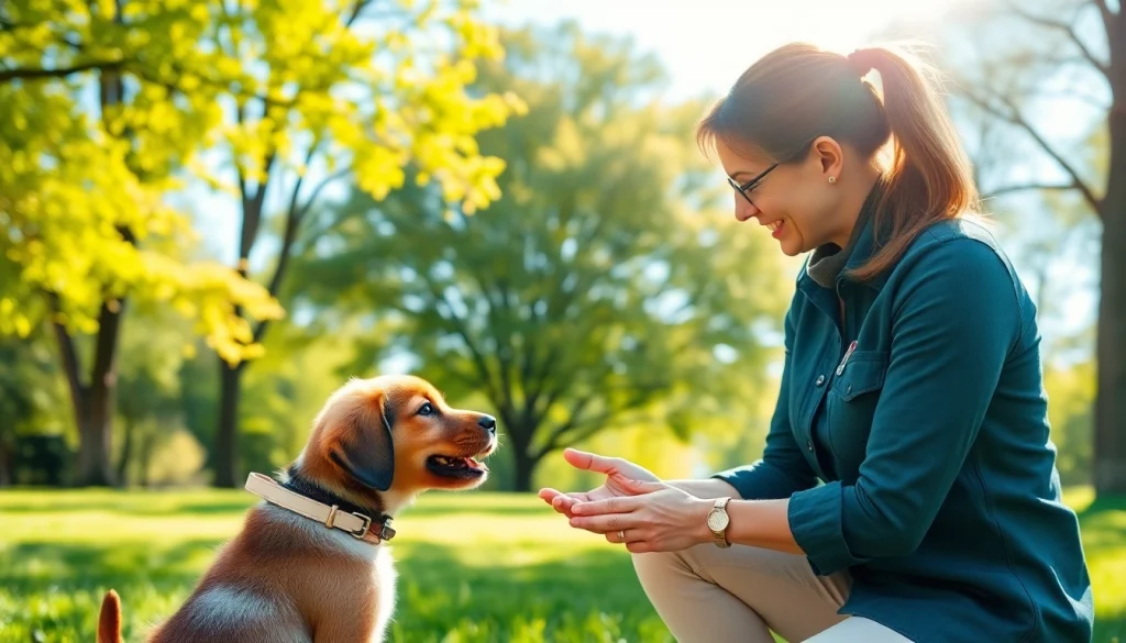 Engaging dog training session in Irvine, highlighting effective training techniques for puppies.