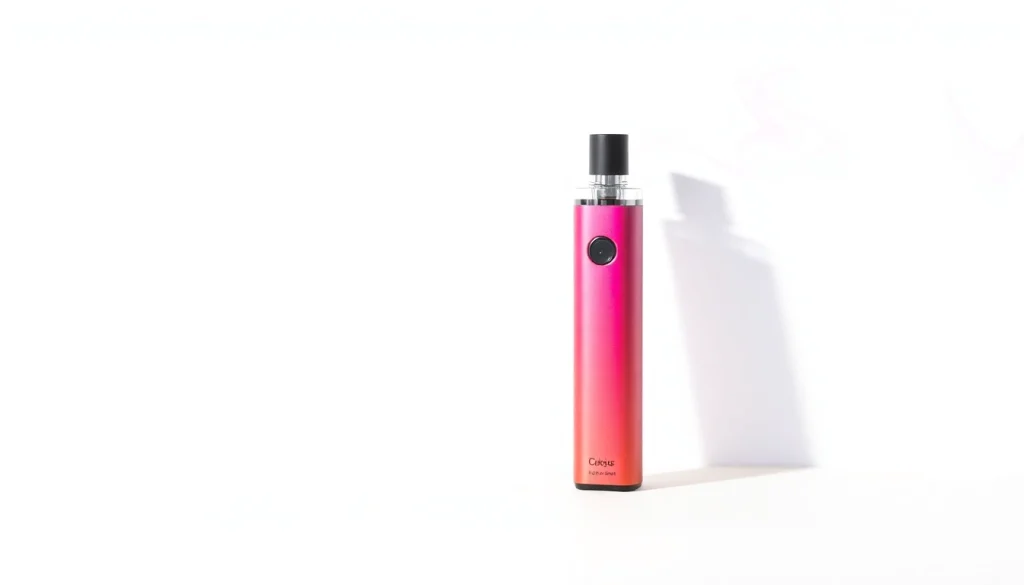 Showcase a nicotine free disposable vape with vibrant colors, illuminating its modern design.