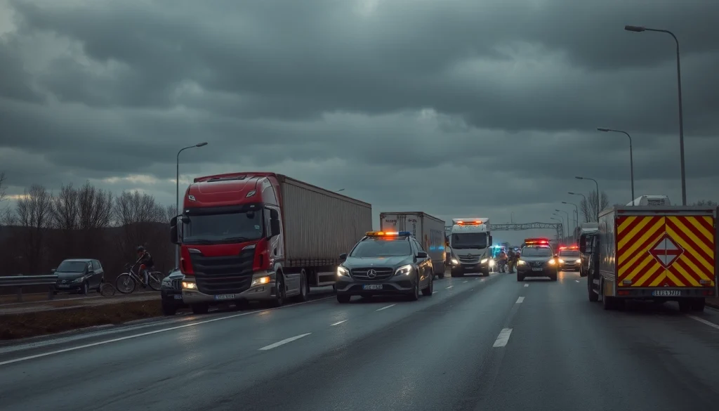 Düzce'de kaza sonrası olay yerine gelen acil durum ekiplerinin dikkatle müdahale ettiği bir trafik kazası.