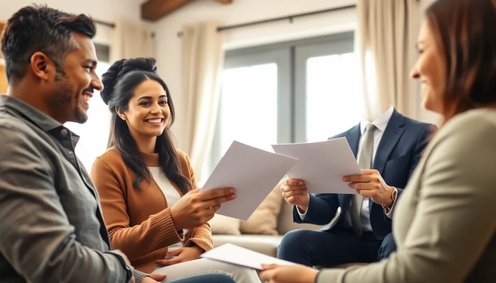 Homeowner discussing options to sell my house fast okc with a cash buyer in a cozy living room.