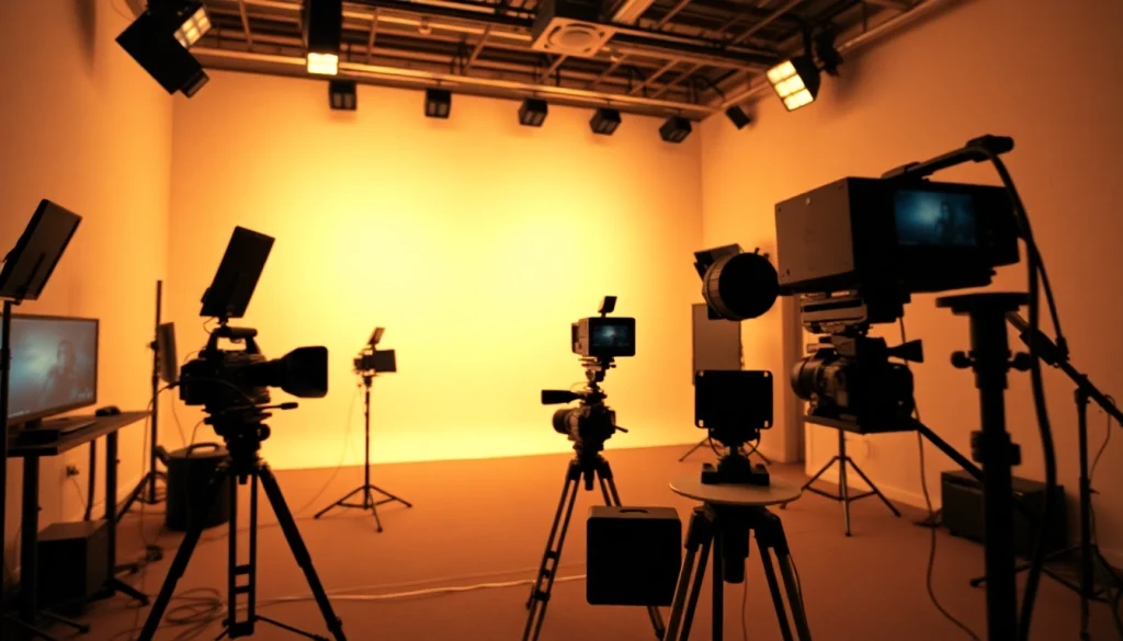 Engaging video production process showcasing advanced 영상제작 techniques in a modern studio setting.