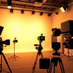 Engaging video production process showcasing advanced 영상제작 techniques in a modern studio setting.