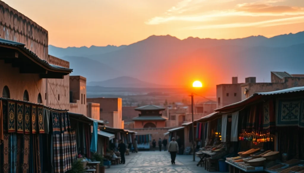 Viajar a Marruecos muestra el paisaje vibrante de las montañas del Atlas con arquitectura bereber.