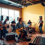 Boost your streaming presence with effective spotify promotion in a vibrant recording studio.