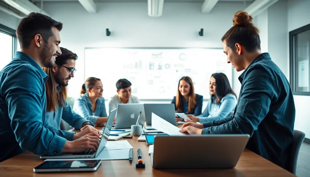 Sviluppo web app agenzia: team professionale al lavoro su un progetto di applicazione web.