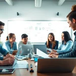 Sviluppo web app agenzia: team professionale al lavoro su un progetto di applicazione web.