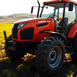 Kuboata Traktor arbeitet effizient auf einem weitläufigen Feld.