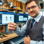 Showcase of Van Keys in a locksmith's workshop, highlighting expert key duplication services.