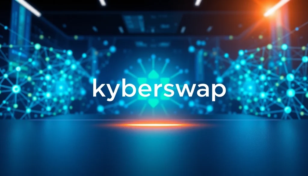 Engage with kyberswap's advanced cryptocurrency exchange features in a modern digital setting.