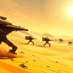 Engaging scene from the Dune 2 game showcasing a battlefield with military units and desert landscape.