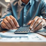 Calculate real estate commission fees using the Real Estate Commission Calculator BC in a modern office.