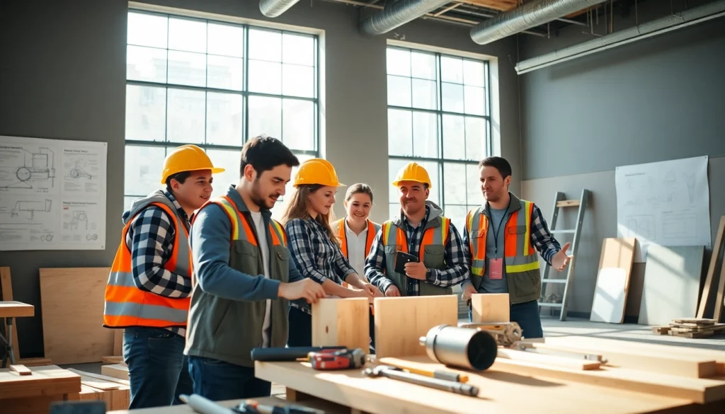 Students immersed in construction education colorado projects, showcasing teamwork and engaged learning.