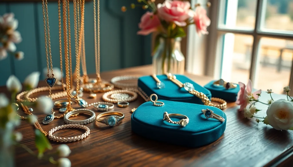 Showcase exquisite women jewelry with elegant pieces displayed artfully on a vintage table.