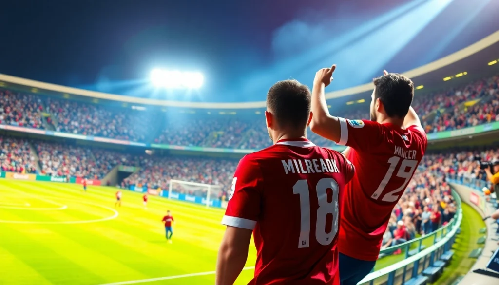 Watch thrilling situs judi bola action with players engaging in a lively football match.