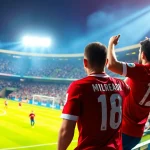 Watch thrilling situs judi bola action with players engaging in a lively football match.