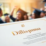 Designing the best fake diplomas with a modern aesthetic featuring gold accents and an embossed finish.