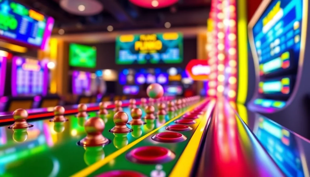 Bermain situs plinko yang menyenangkan dengan papan berwarna-warni dan bola jatuh, memberikan sensasi kasino online.