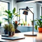 Illuminate your workspace with the stylish design of COMLED lamp enhancing modern decor.