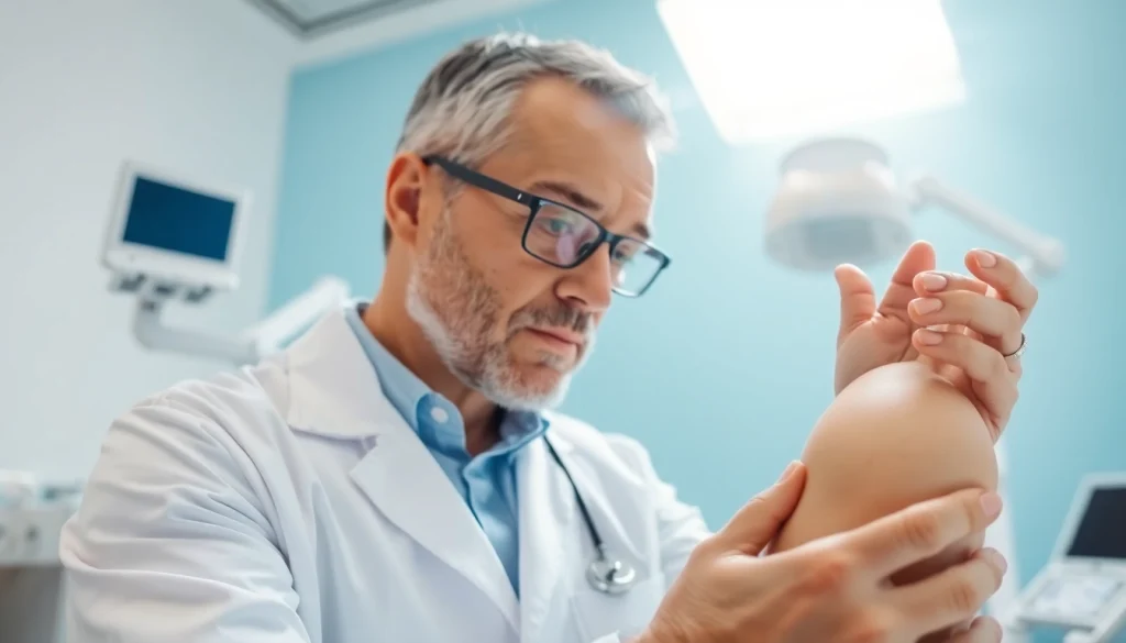 A dermatologist at Apollo Dermatology providing expert skin assessment in a modern clinic.