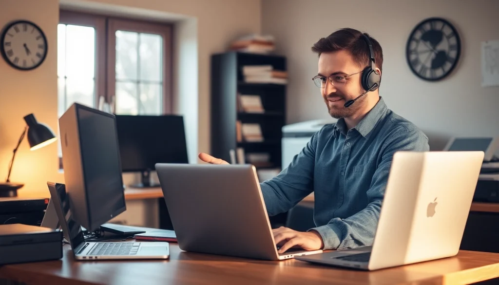 Offering professional residential IT support in a cozy home office environment.