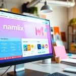 Generate unique brand names with the namlix name generator in a creative workspace setting.