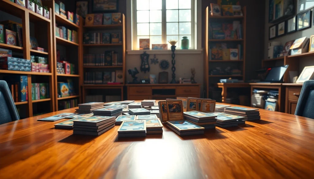 Showcasing Pokémon tcg india cards on a beautifully arranged table in a cozy gaming space.