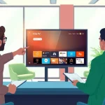 Engage with the innovative Fire TV digital signage app showcased in a vibrant workspace.