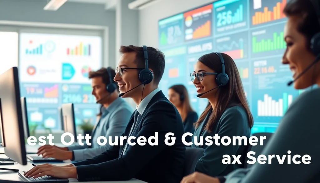 Showcasing a professional team providing the Best Outsourced Customer Service in a modern office.