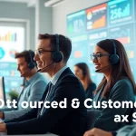Showcasing a professional team providing the Best Outsourced Customer Service in a modern office.