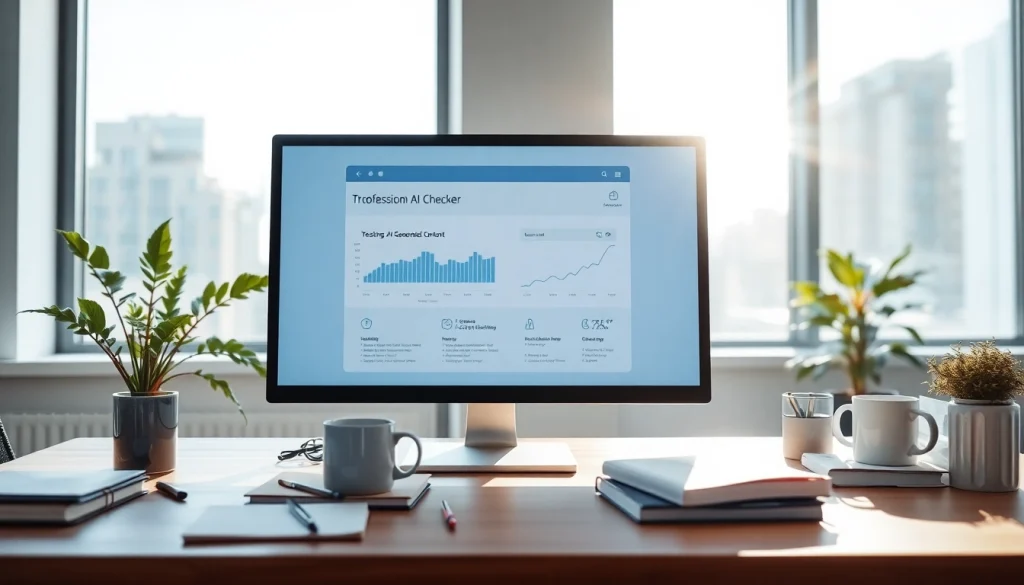 Engage with an AI checker interface displayed on a modern computer setting.